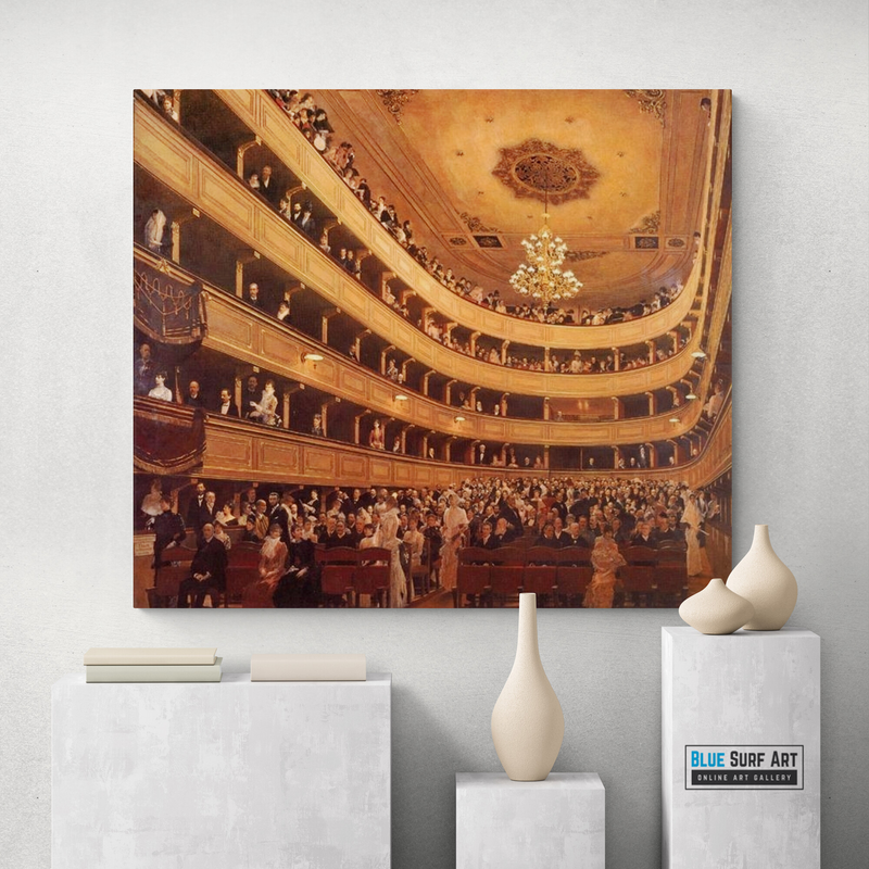 The Old Burgtheater by Gustav Klimt, reproduction painting, living room art, Klimt wall art, 