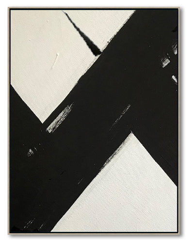 HUGE Abstract Painting Oversized Canvas Art, Black and White Minimal Painting On Canvas, Acrylic and Oil Painting