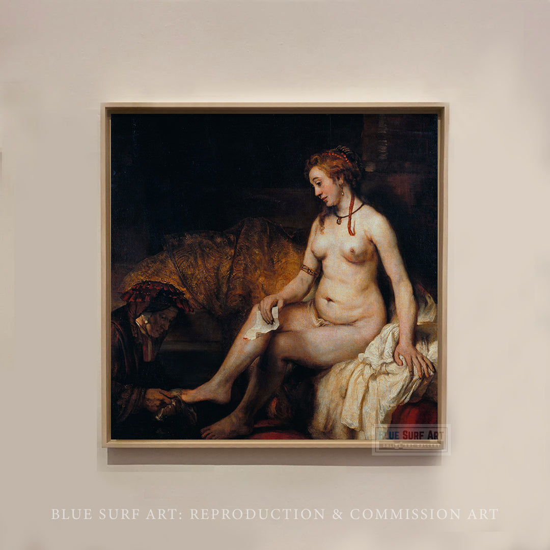 Bathsheba at Her Bath by Rembrandt Reproduction for Sale Original Oil on Canvas - 3