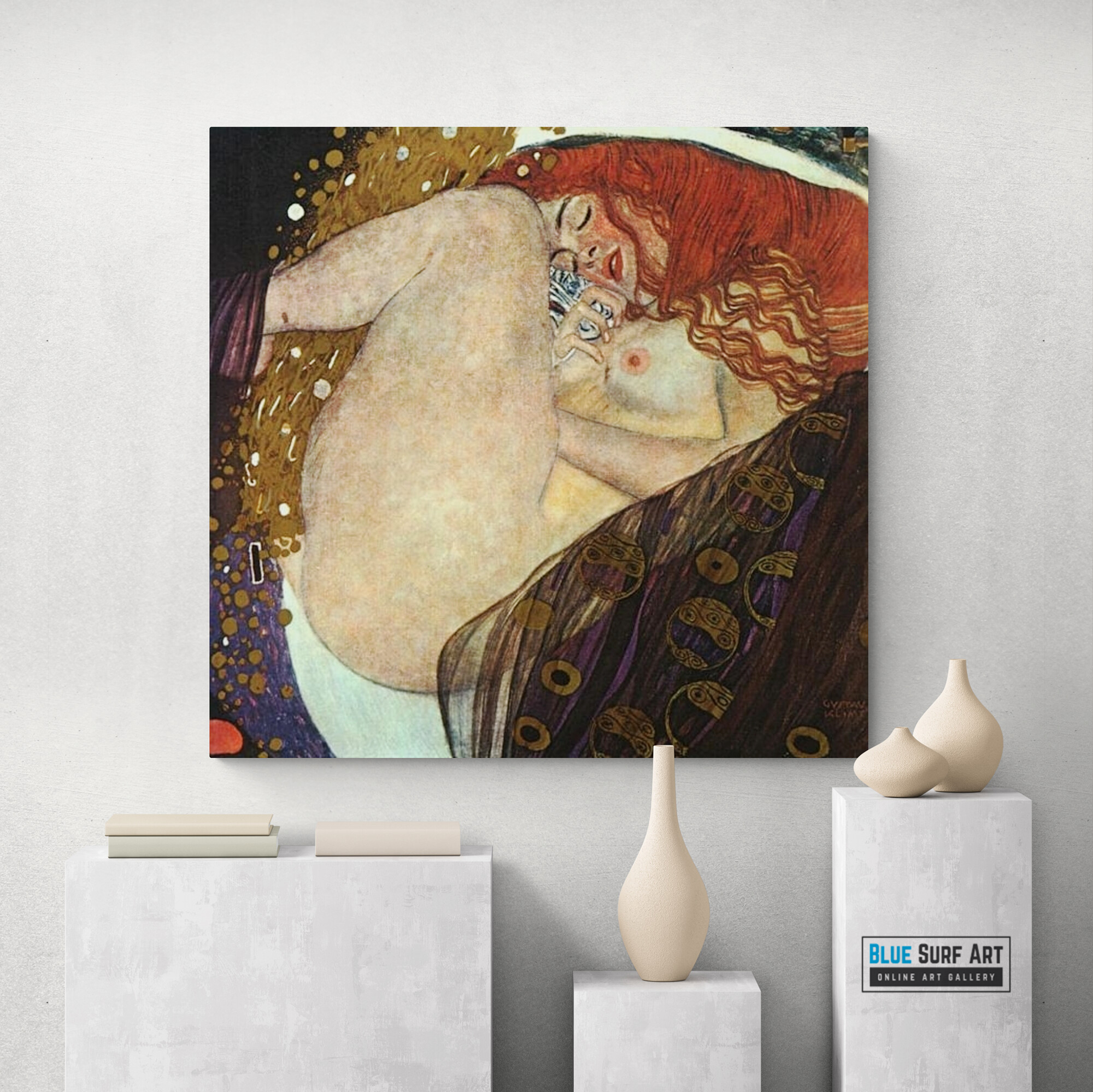Danae by Gustav Klimt, reproduction painting, Klimt reproduction, living room wall art, masterpiece art, Gustav Klimt painting