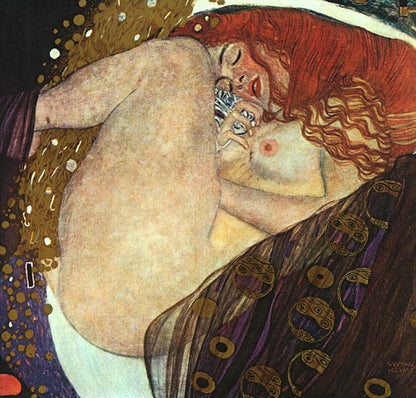 Danae by Gustav Klimt, reproduction painting, Klimt reproduction, living room wall art, masterpiece art, Gustav Klimt painting