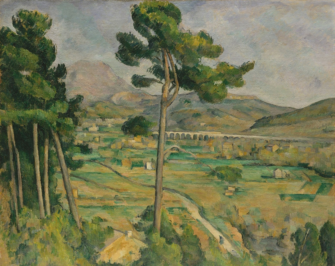 Mont Sainte-Victoire and the Viaduct of the Arc River Valley by Paul Cézanne Reproduction for Sale - Blue Surf Art