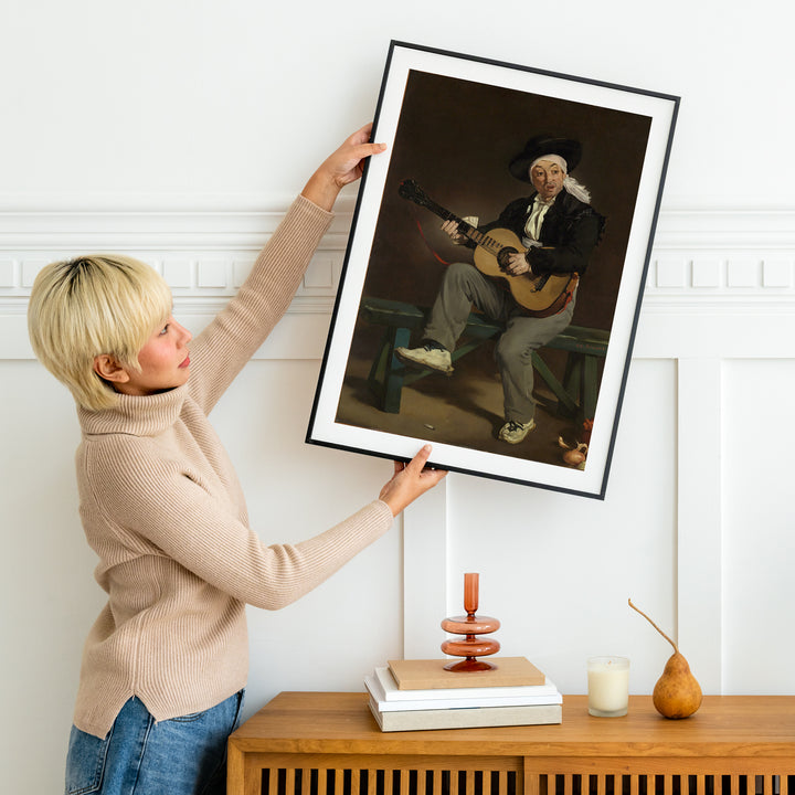 The Spanish Singer by Edouard Manet. Edouard Manet, Reproduction Oil on Canvas. Manet artworks, Manet reproduction, Manet famous work, manet painting, manet print, manet poster, manet fans art, manet gift art, Edouard Manet masterpiece