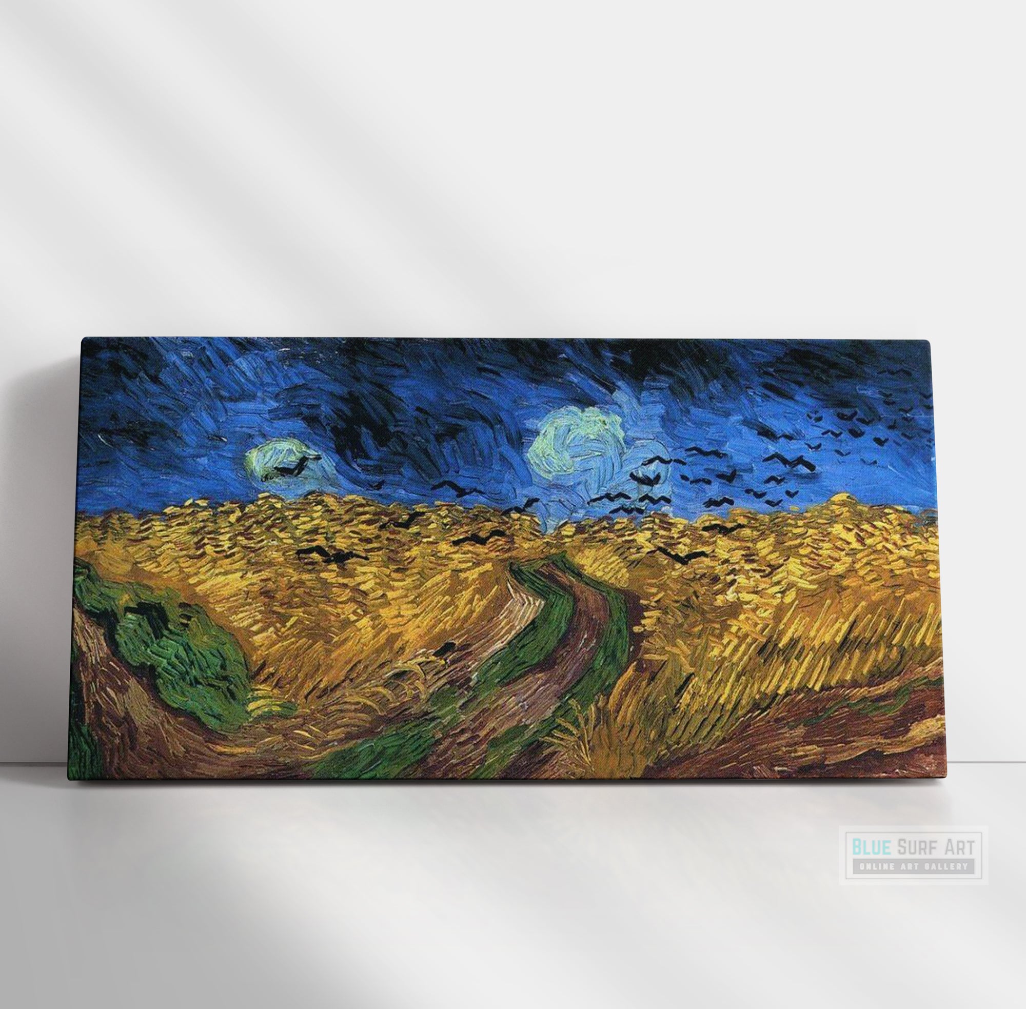 Wheatfield with Crows by Vincent van Gogh. Reproduction by Blue Surf Art