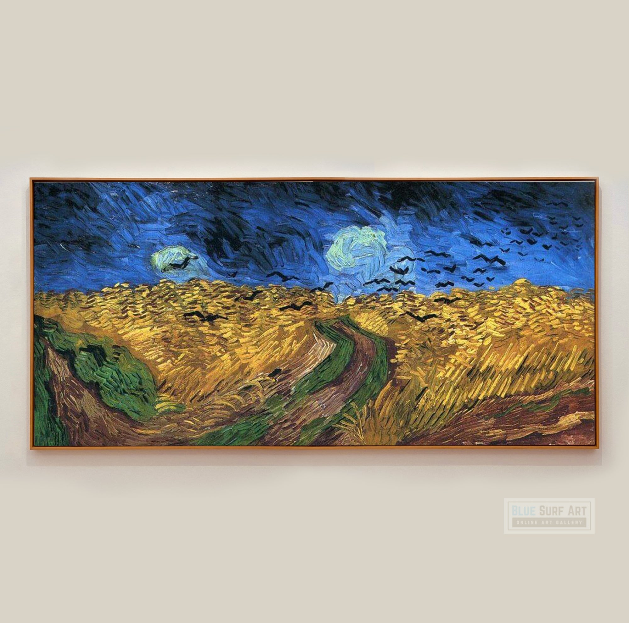 Wheatfield with Crows by Vincent van Gogh. Reproduction by Blue Surf Art
