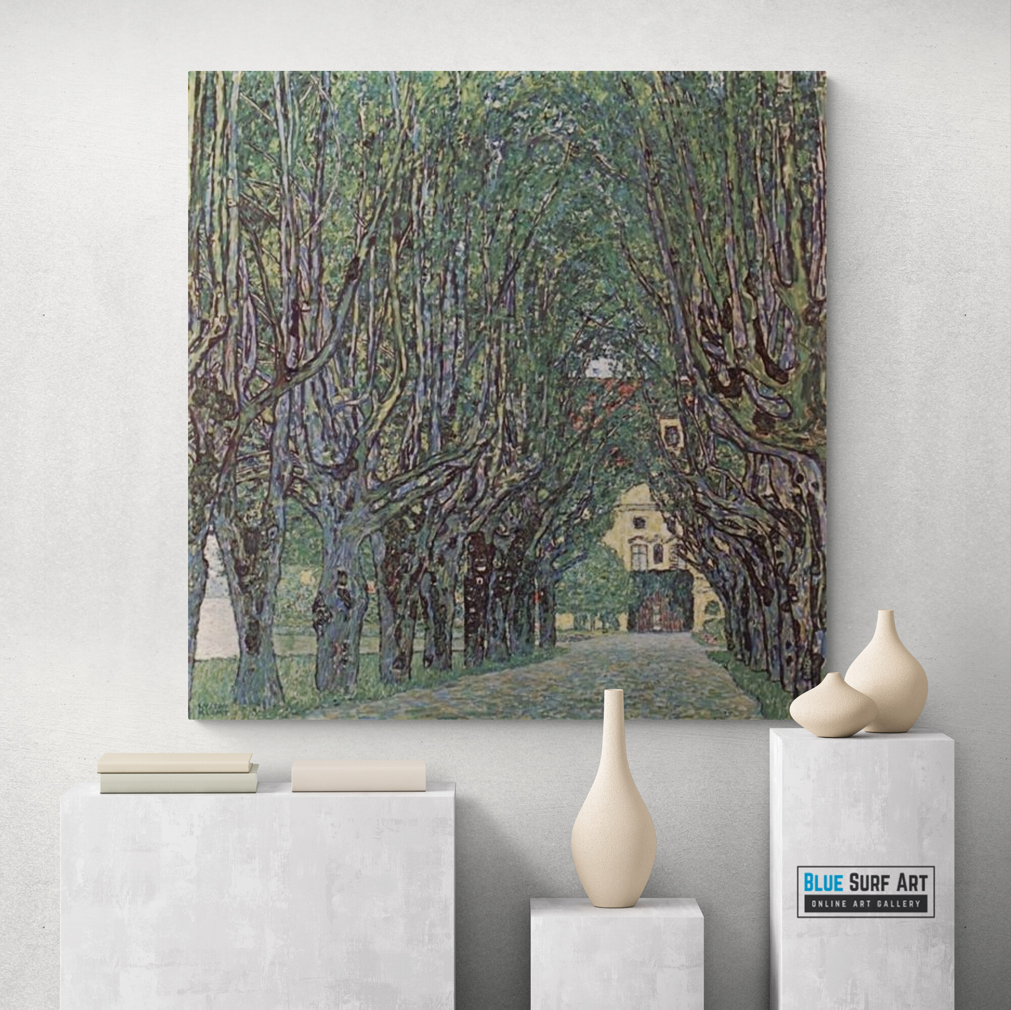 Avenue of Schloss Kammer Park by Gustav Klimt, reproduction painting, Klimt wall art, living room wall art painting, 