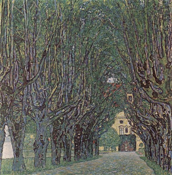 Avenue of Schloss Kammer Park by Gustav Klimt, reproduction painting, Klimt wall art, living room wall art painting, 