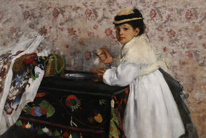 Portrait of Mlle. Hortense Valpinçon Edgar Degas Reproduction Oil Painting by Blue Surf Art