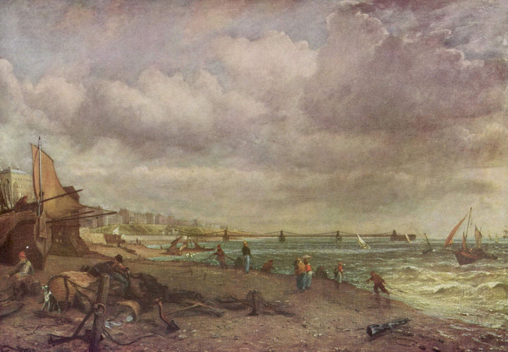 The Chain Pier, Brighton by John Constable Reproduction Painting for Sale - Blue Surf Art