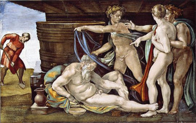 Drunkenness of Noah by Michelangelo Reproduction for Sale by Blue Surf Art