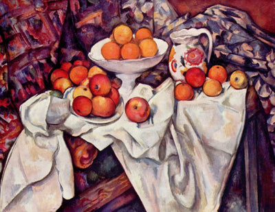 Still Life with Apples and Oranges by Paul Cézanne Reproduction for Sale - Blue Surf Art