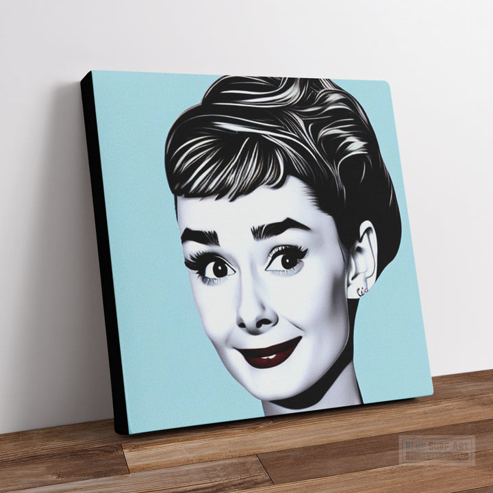 Audrey Hepburn Pop Art with Blue Background Wall Art 100% Handmade Art Painting Model Art 2