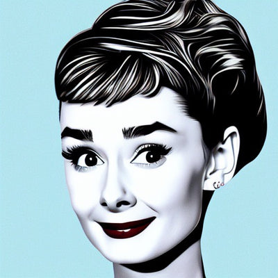 Audrey Hepburn Pop Art with Blue Background Wall Art 100% Handmade Art Painting Model Art