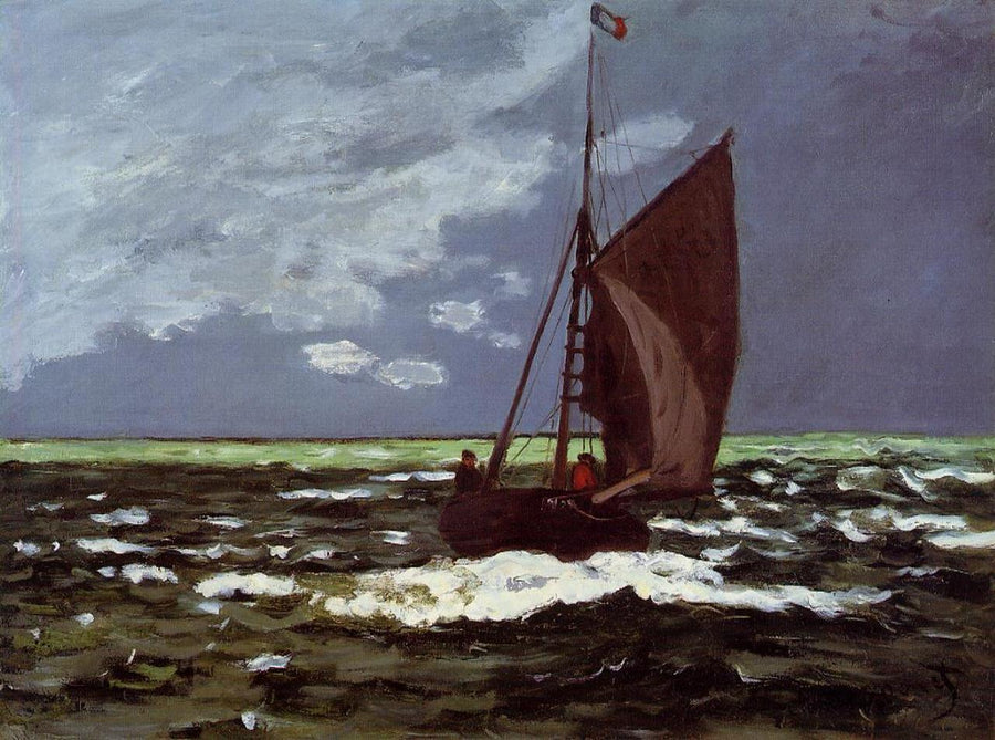 Stormy seascape by Claude Monet. Blue Surf Art reproduction