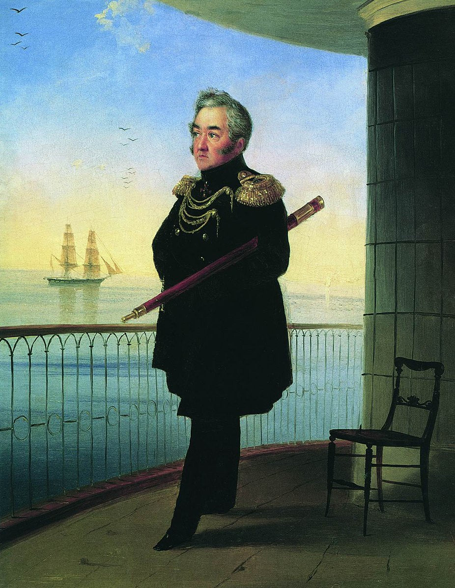 Portrait of vice admiral M.P. Lazarev Painting by Ivan Aivazovsky Reproduction