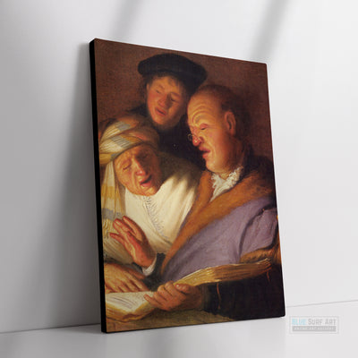 The Three Singers (Hearing) by Rembrandt Wall Art Reproduction for Sale 3