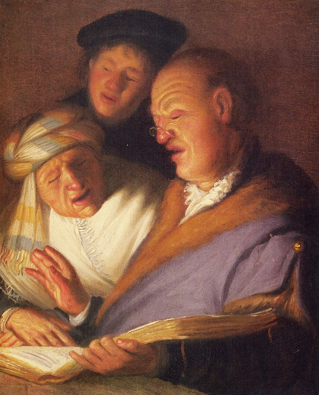 The Three Singers (Hearing) by Rembrandt Wall Art Reproduction for Sale