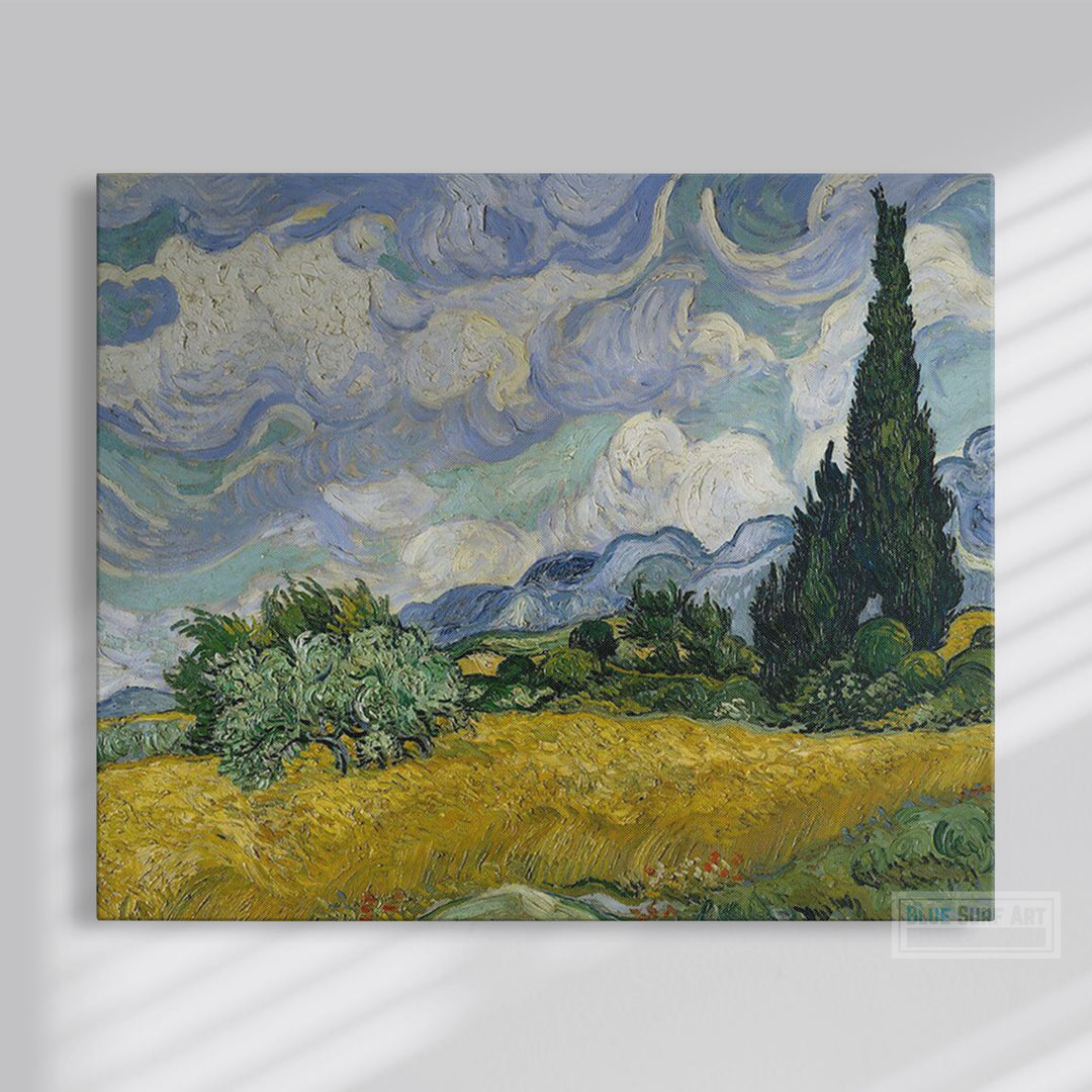Wheat Field With Cypresses, 1889 by Vincent van Gogh 
