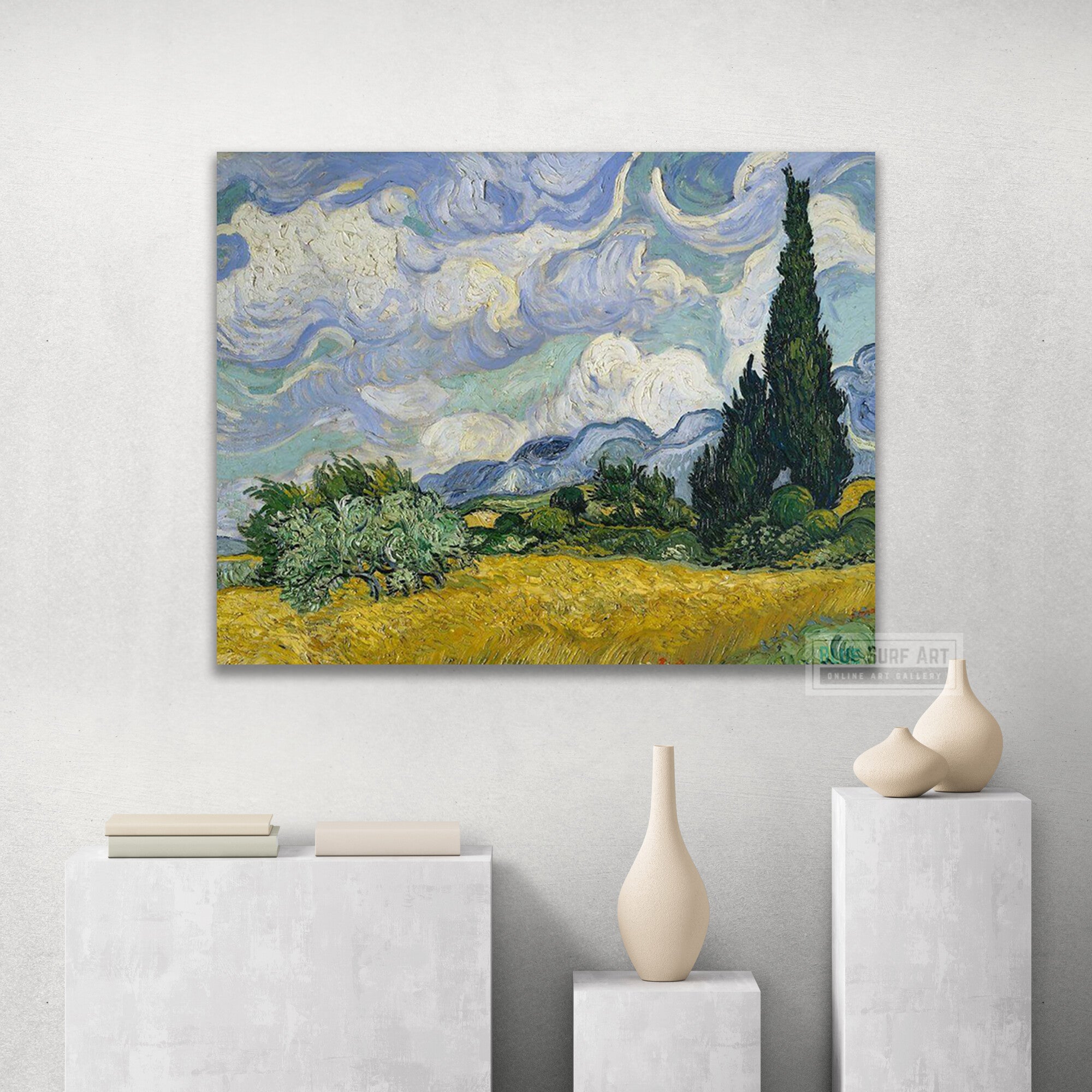 Wheat Field With Cypresses, 1889 by Vincent van Gogh 