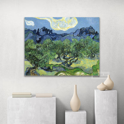 Landscape with Olive Trees, 1889 by Vincent van Gogh. Reproduction by Blue Surf Art