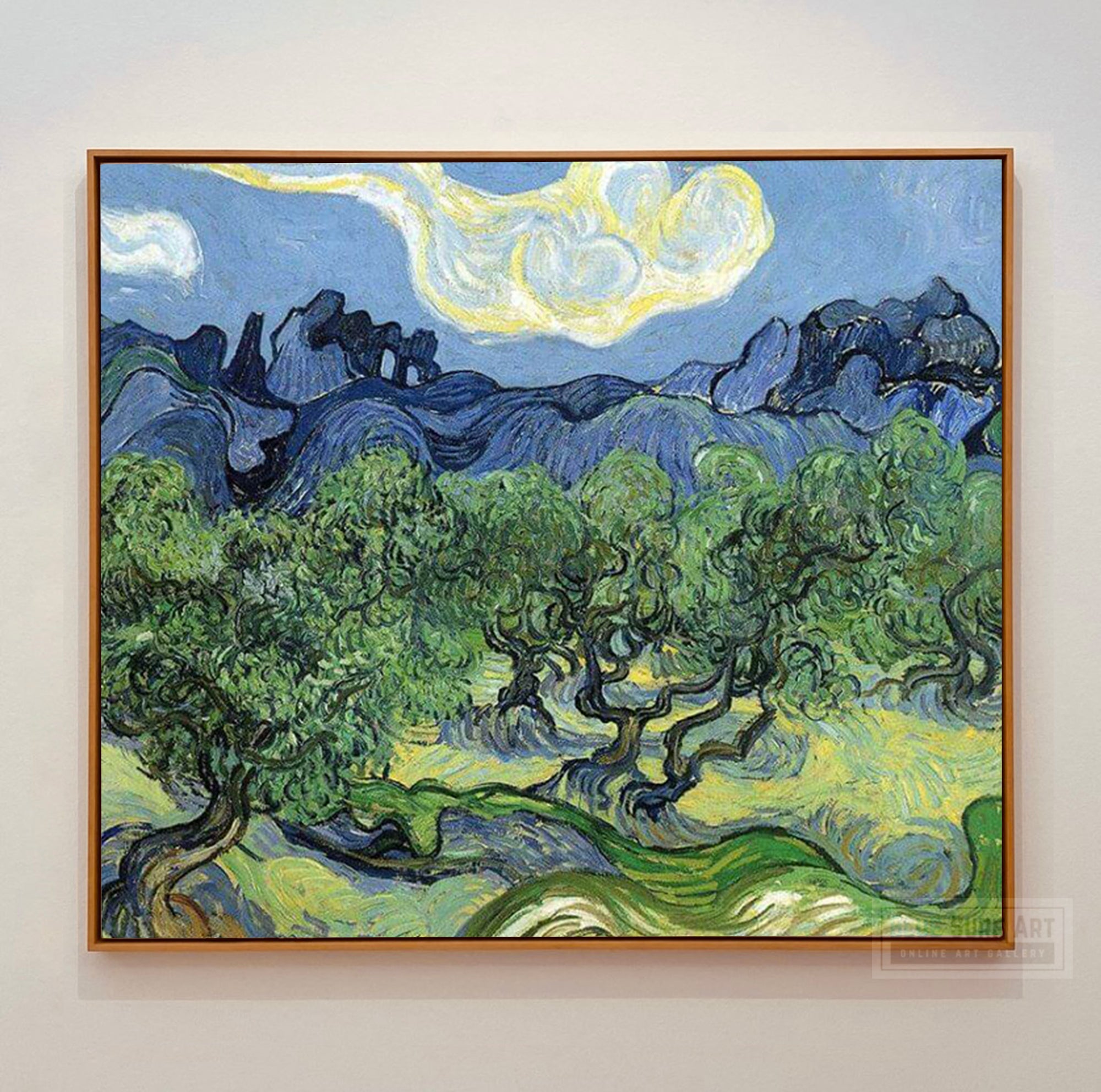 Landscape with Olive Trees, 1889 by Vincent van Gogh. Reproduction by Blue Surf Art