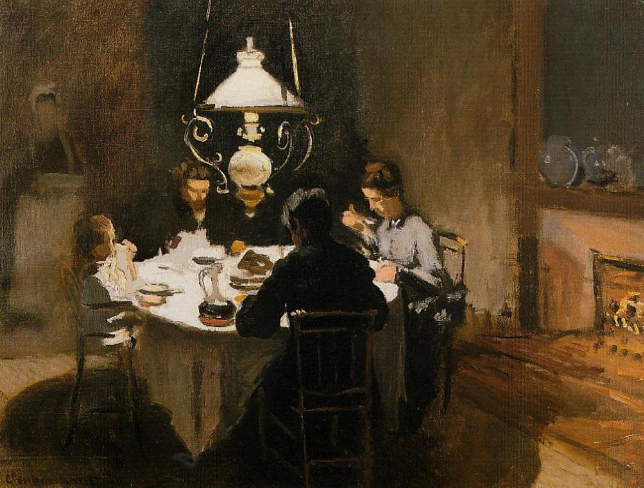 The Dinner by Claude Monet. Reproduction, oil painting on canvas, by blue surf art