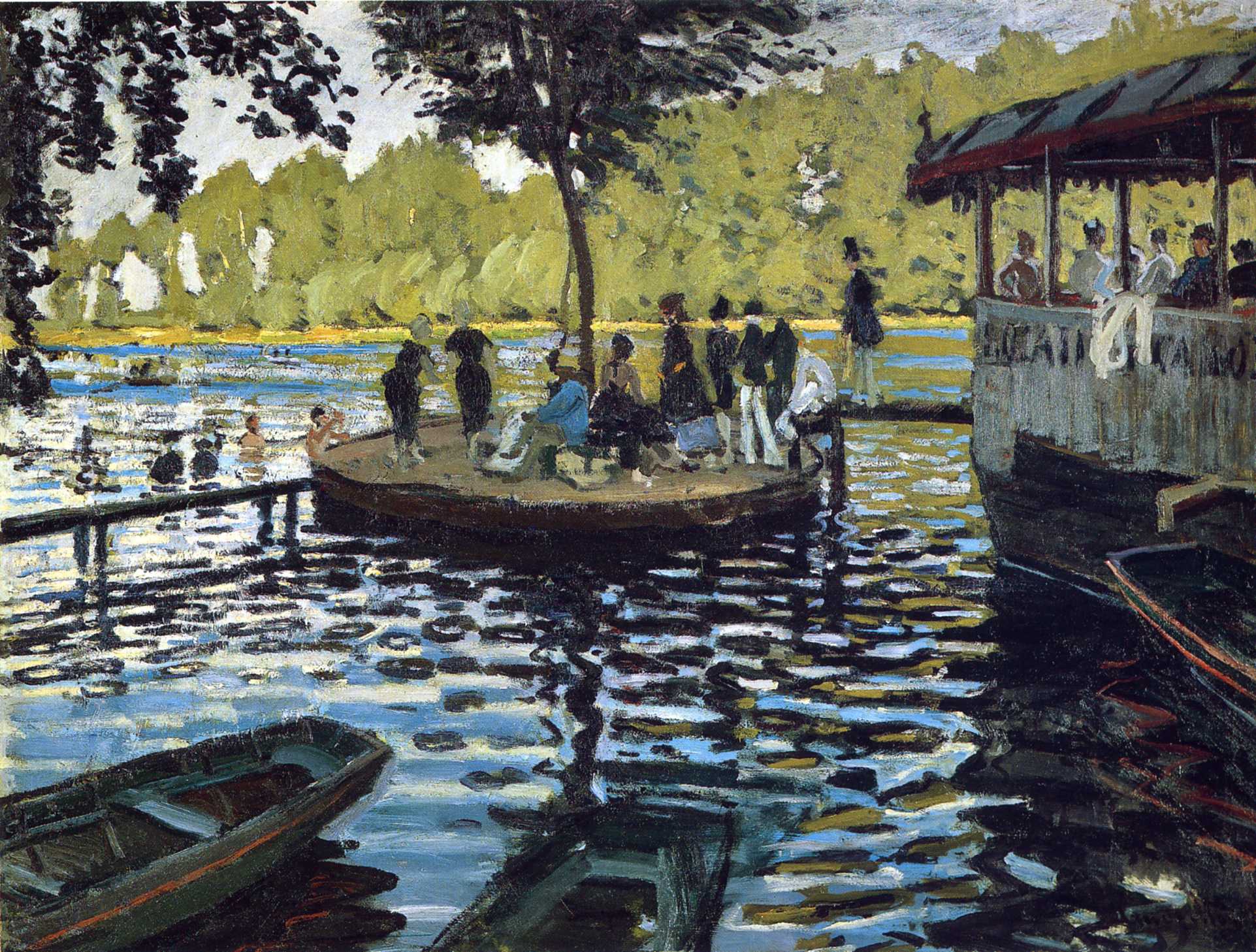 The Grenouillère by Claude Monet. Reproduction, oil painting on canvas, wall art, Monet art reproduction