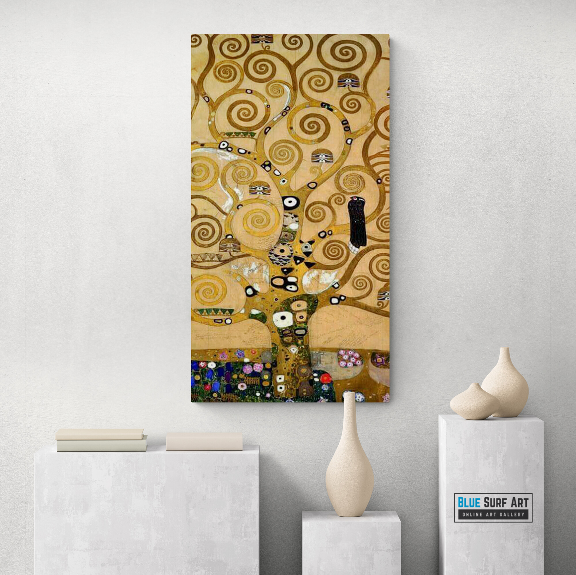 Cartoon for the frieze of the Villa Stoclet in Brussels: Middle Part by Gustav Klimt