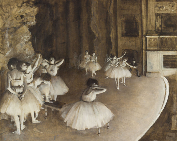Rehearsal on Stage, 1874 Painting by Edgar Degas Reproduction Oil Painting by Blue Surf Art