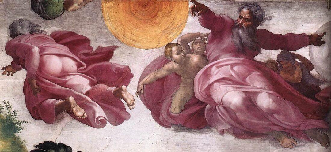 Creation of the Sun, Moon, and Plants by Michelangelo Reproduction for Sale by Blue Surf Art