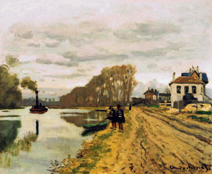 Infantry Guards Wandering along the River by Claude Monet. Reproduction, wall art oil on canvas,