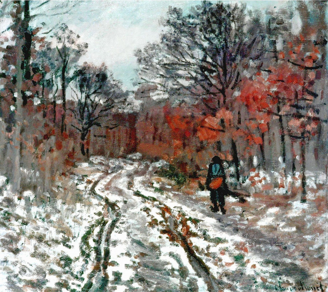 Path through the Forest, Snow Effect by Claude Monet