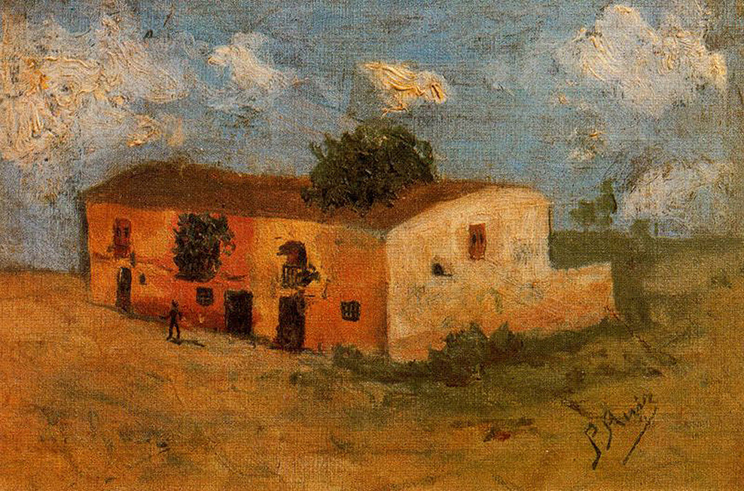 House in the field by Pablo Picasso. Picasso artworks, Picasso wall art, Picasso canvas art, Picasso reproduction for sale, Picasso oil painting on canvas, Blue Surf Art