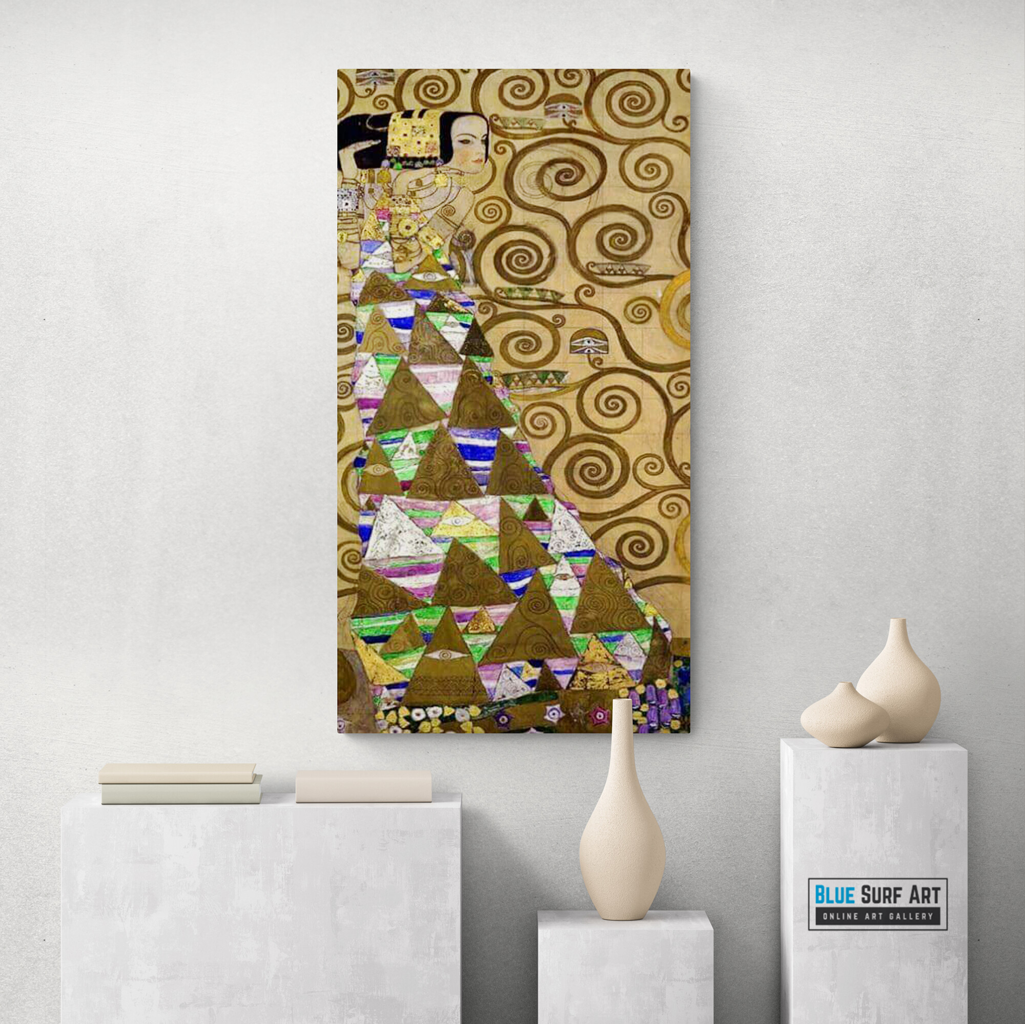 Cartoon for the Frieze of the Villa Stoclet in Brussels: Expectation by Gustav Klimt