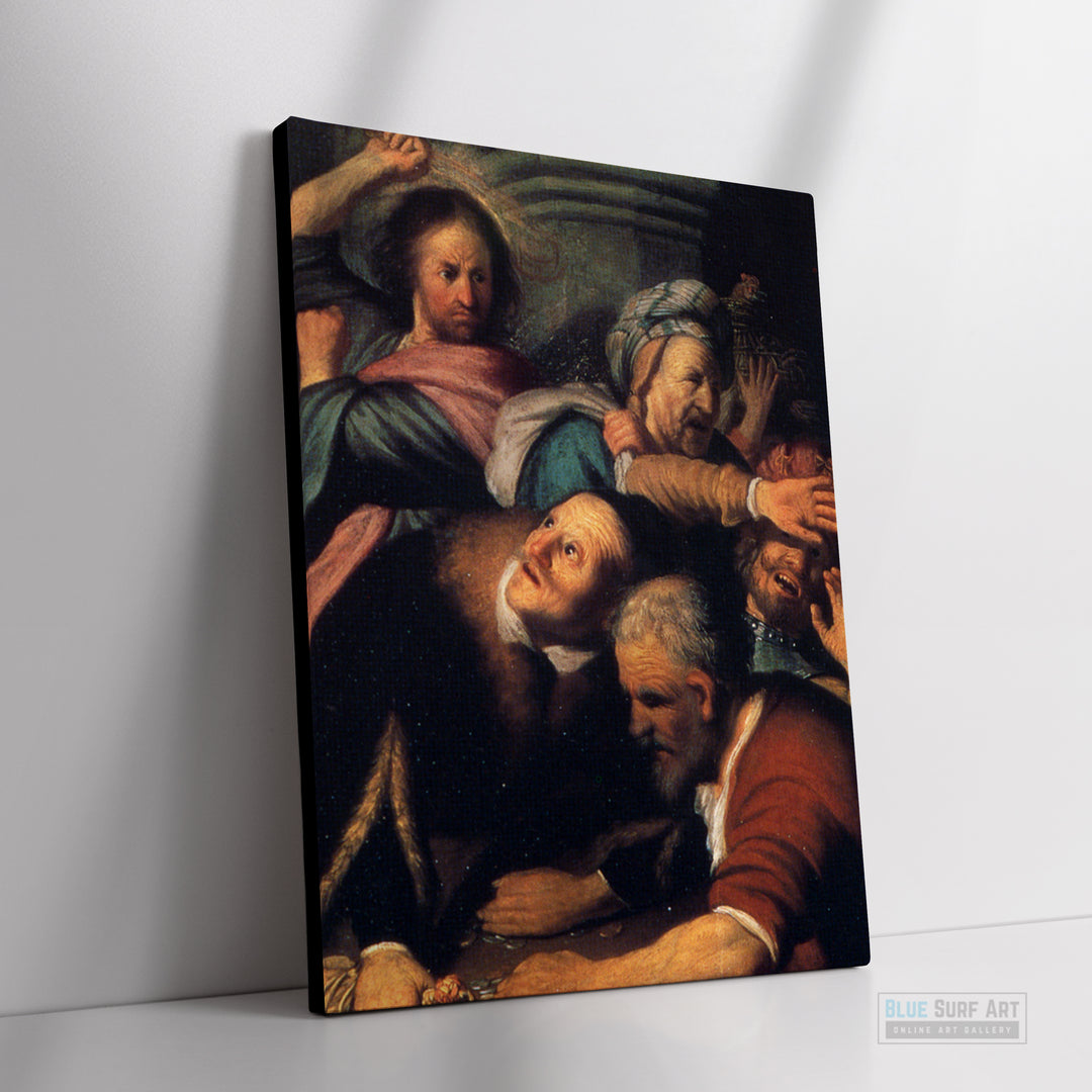 Christ Driving the Money-changers from the Temple by Rembrandt Wall Art Reproduction for Sale by Blue Surf Art - 2