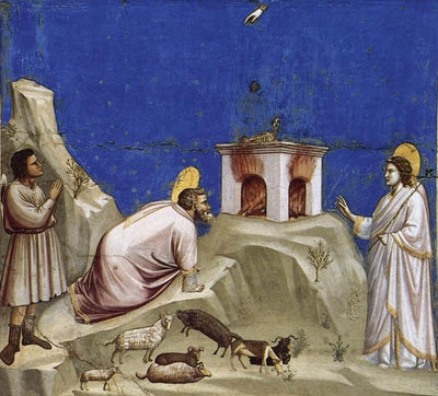 Joachim's Sacrificial Offering by Giotto di Bondone Reproduction for Sale by Blue Surf Art