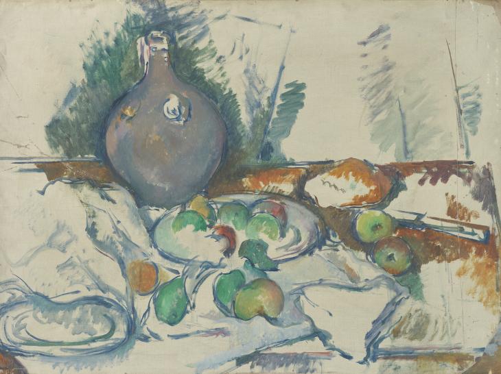 Still Life with Water Jug by Paul Cézanne Reproduction for Sale - Blue Surf Art