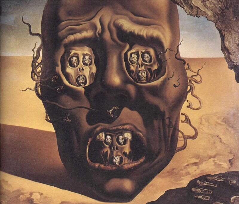 The Face of War, 1941 by Salvador Dalí Reproduction for Sale - Blue Surf Art