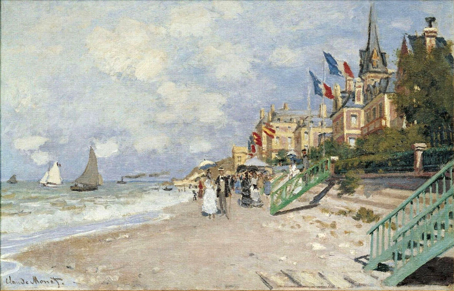 The Boardwalk on the Beach at Trouville by Claude Monet 