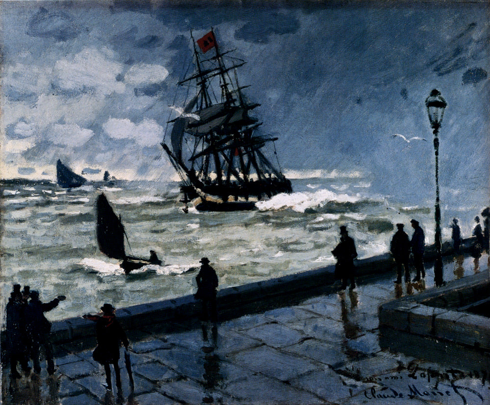 The Jetty at Le Havre, Bad Weather by Claude Monet