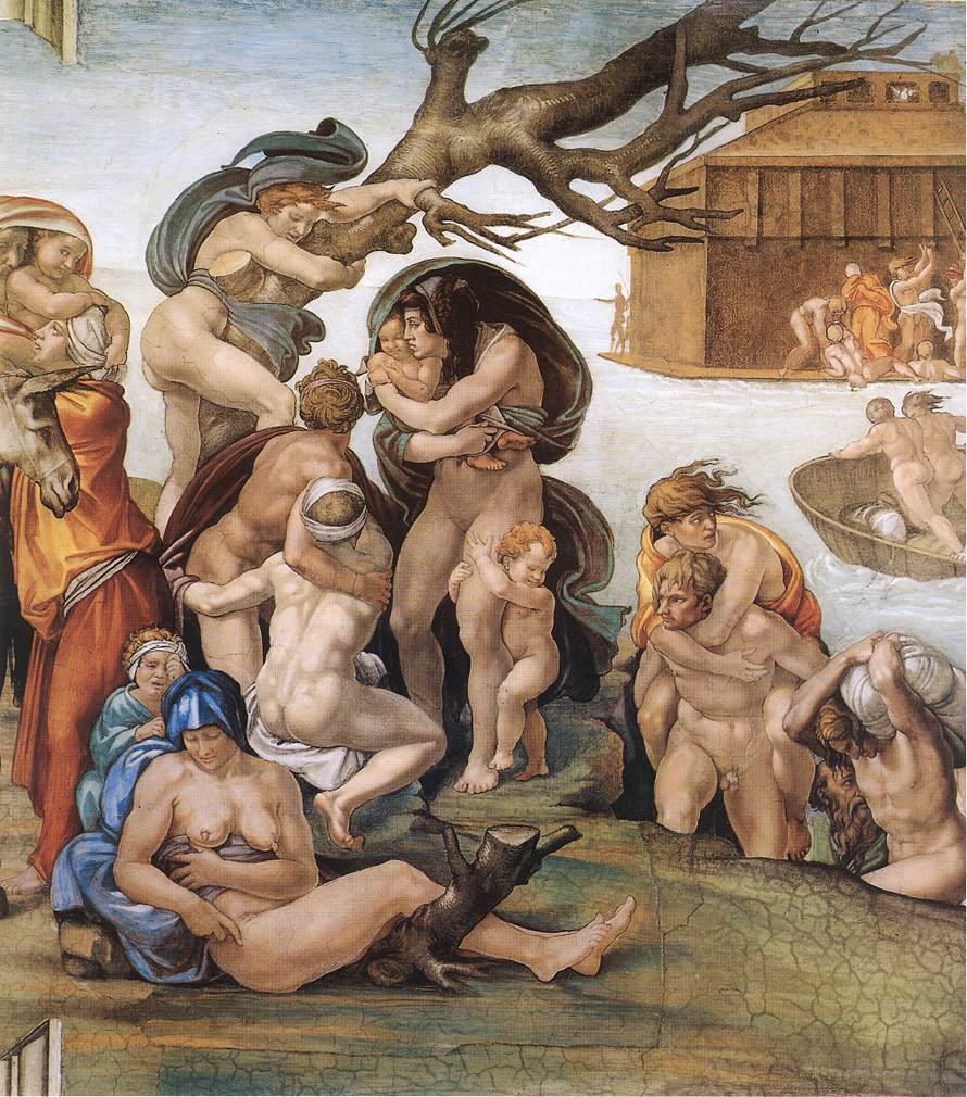 The Deluge (detail) by Michelangelo Reproduction for Sale by Blue Surf Art