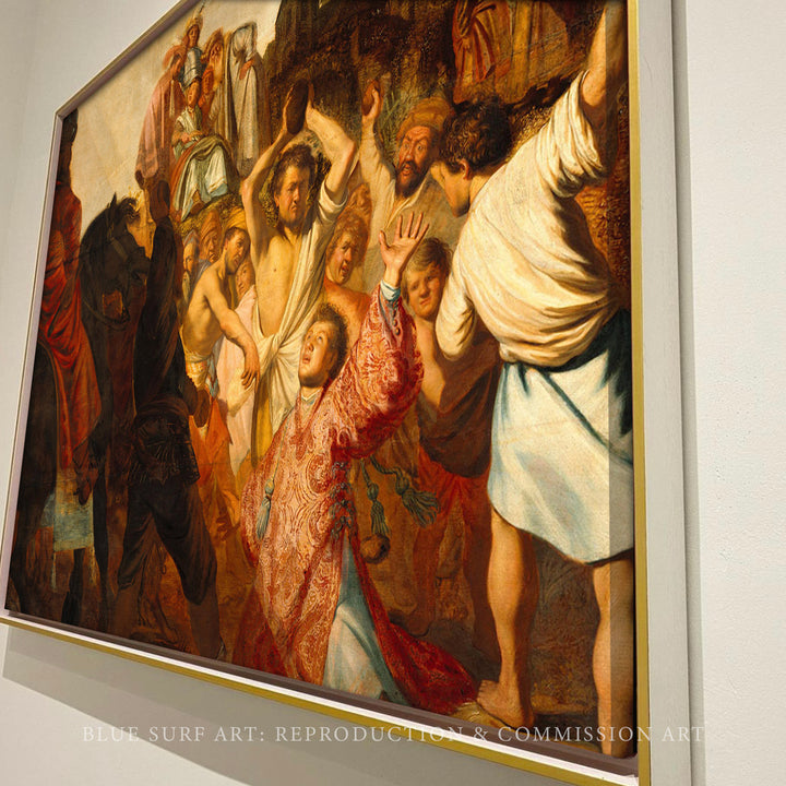 The Stoning of St. Stephen by Rembrandt Wall Art Reproduction for Sale by Blue Surf Art - 2