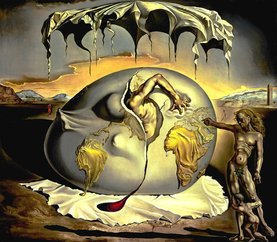 Geopoliticus Child Watching the Birth of the New Man, 1943 by Salvador Dalí Reproduction for Sale - Blue Surf Art