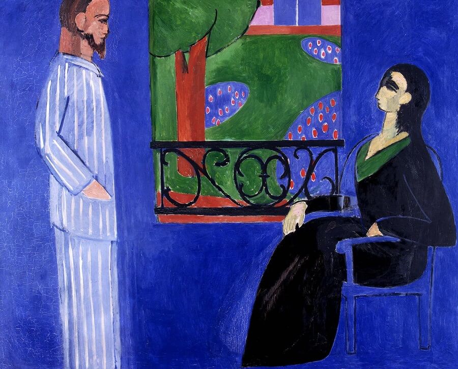The Conversation, 1908-1912 Painting by Henri Matisse Oil on Canvas Reproduction by Blue Surf Art