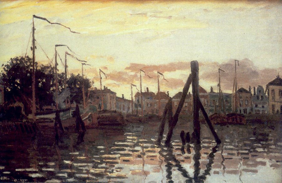 The Port at Zaandam by Claude Monet. seascape painting, Monet wall art, Monet reproduction, home decor, cityscape painting