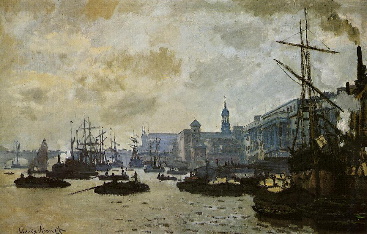 The Thames at London by Claude Monet. Reproduction, wall art, oil on canvas, cityscape wall art, city painting, London wall art, wall art home decor, reproduction