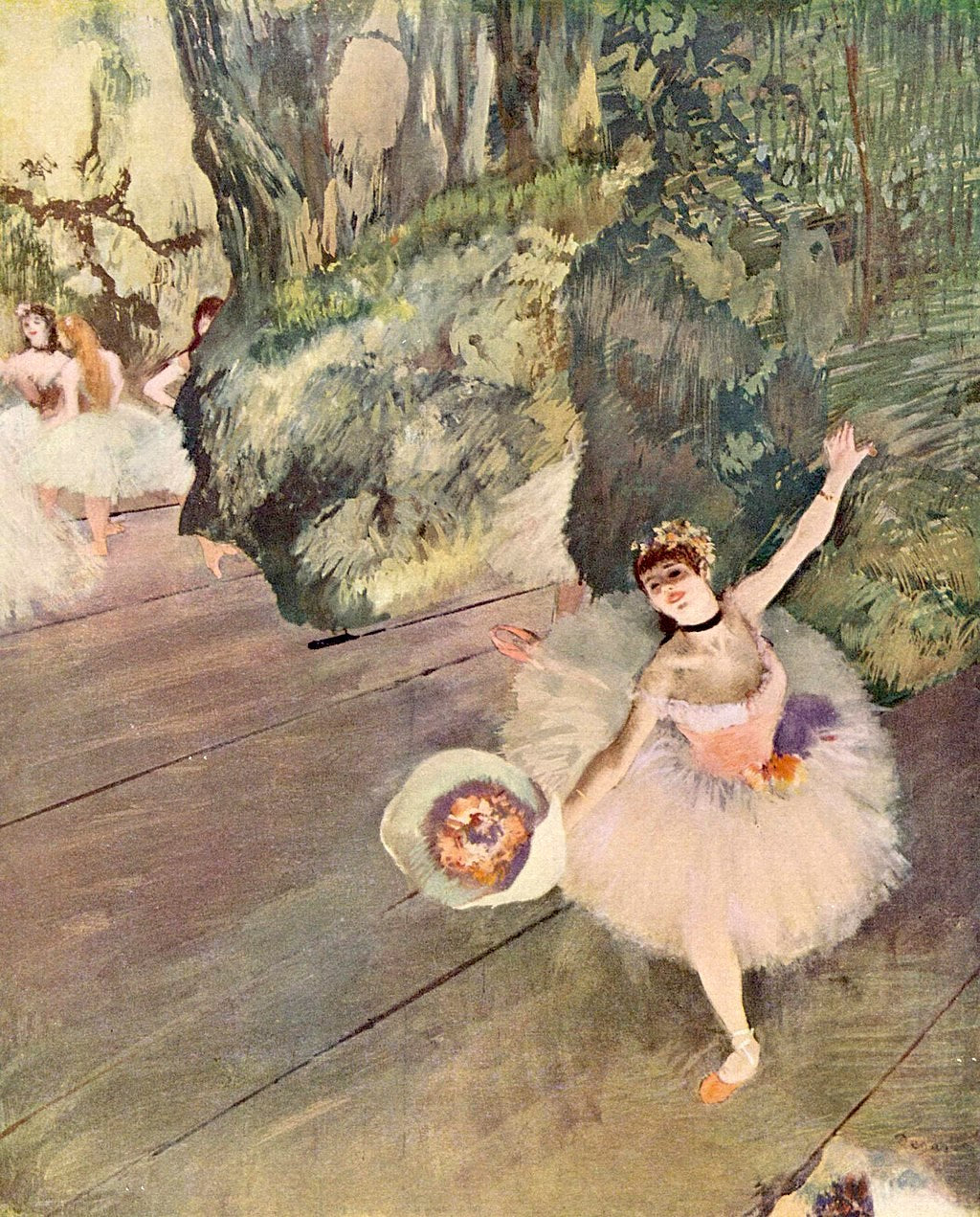 Dancer with a Bouquet of Flowers (Star of the Ballet), 1878 Painting by Edgar Degas Reproduction Oil Painting by Blue Surf Art