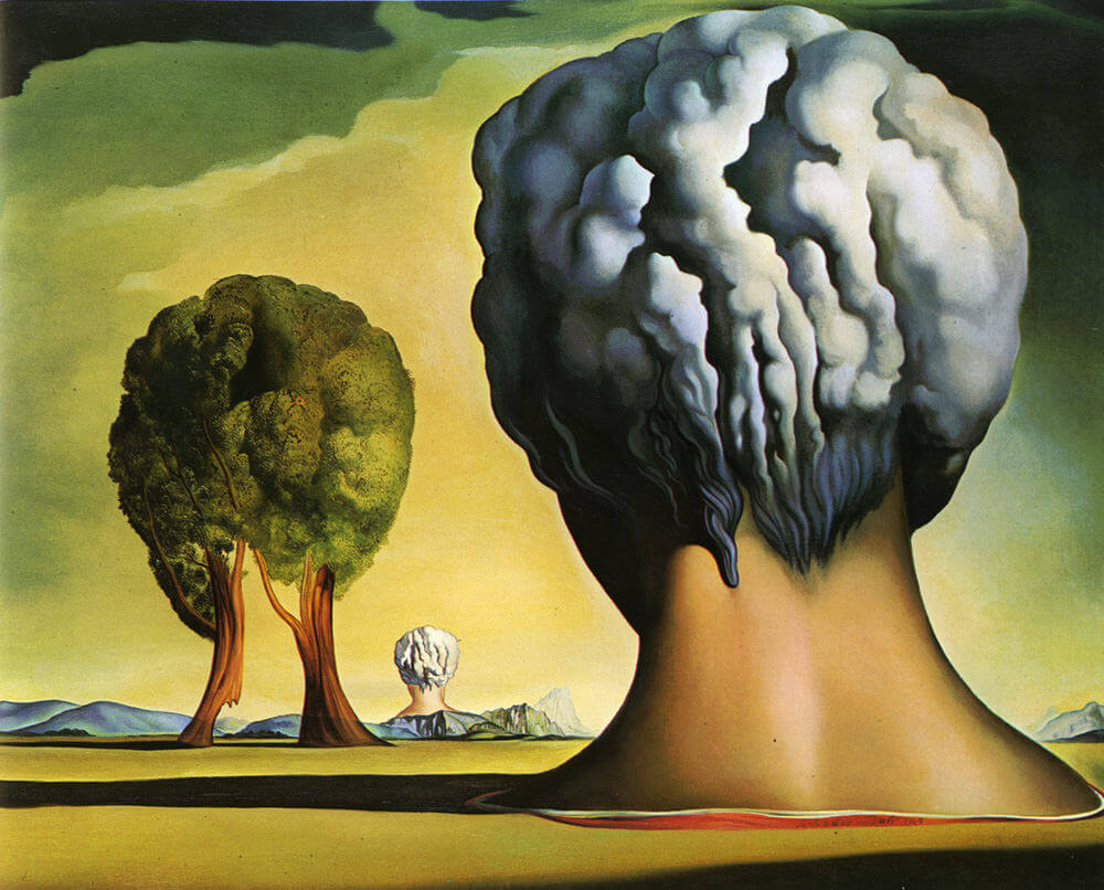 Three Sphinxes Of Bikini, 1947 by Salvador Dalí Reproduction for Sale - Blue Surf Art