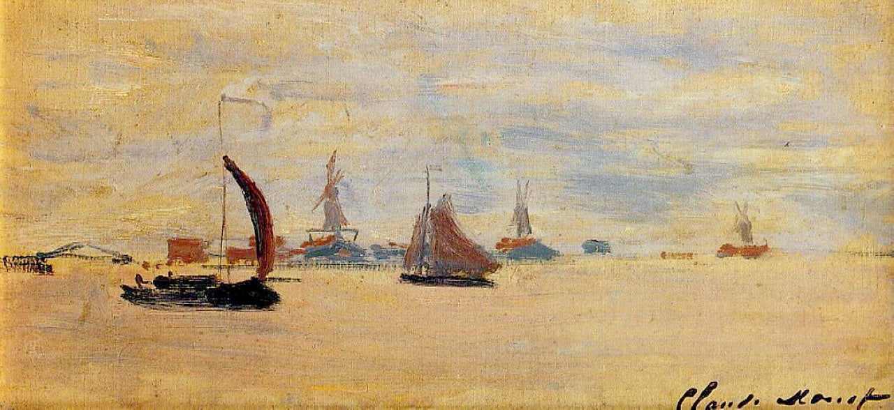 View of the Voorzaan by Claude Monet. Monet's reproduction, seascape painting, wall art, home decor, high quality wall art