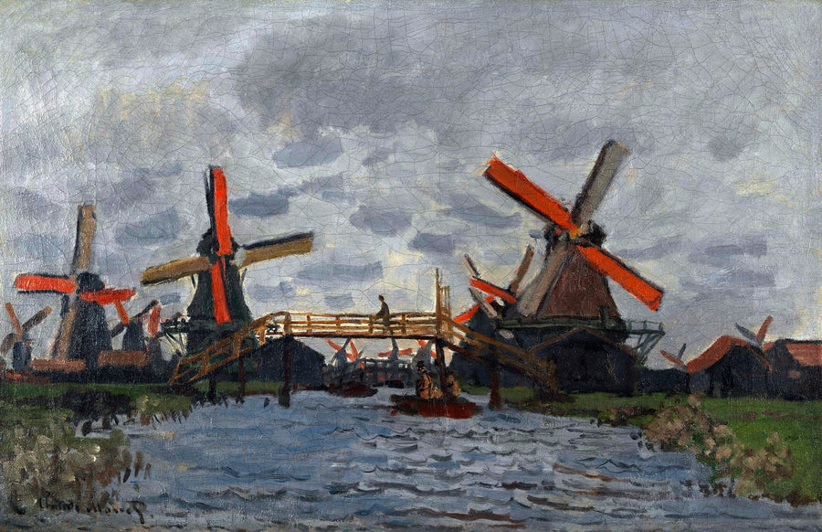 Windmills near Zaandam  by Claude Monet